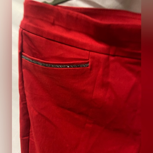 CHICO’s Red Capri Pant_Brigitte Beaded Ankle Pants_size 12R/2R_New - Picture 6 of 14